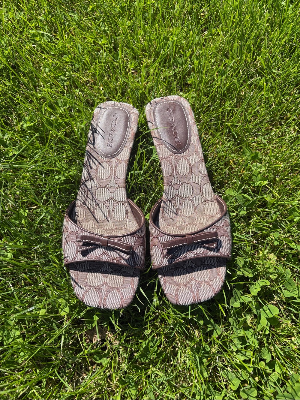 Coach Bow Kitten Heel Sandal